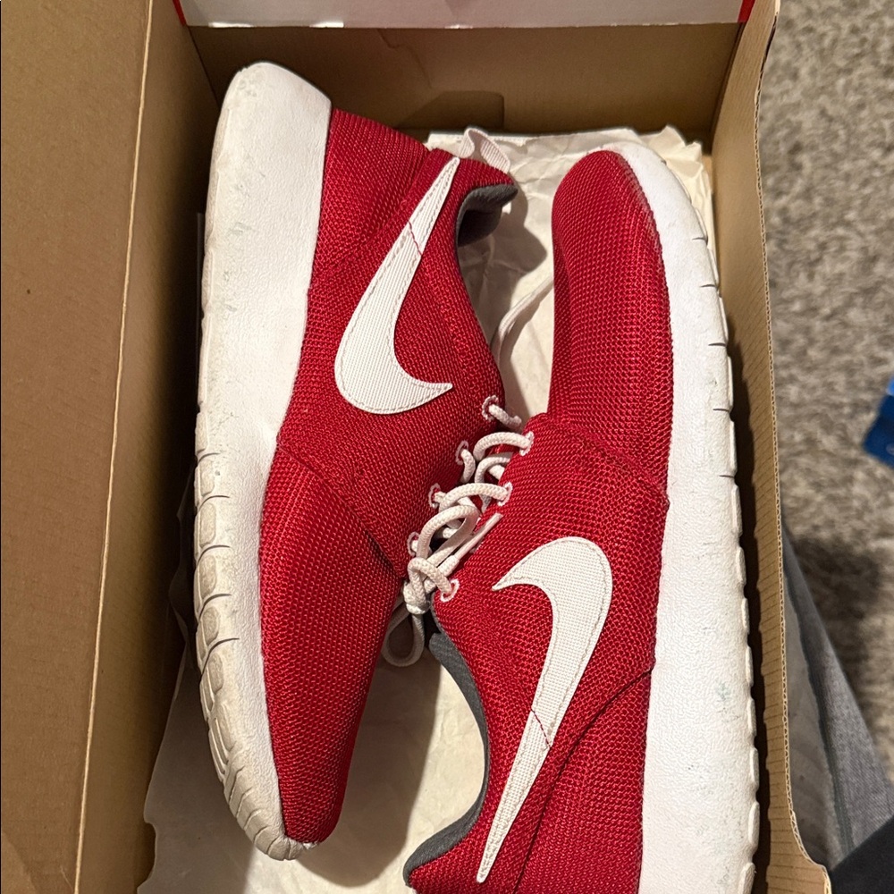 Nike Red Mesh Sneakers with White Accents